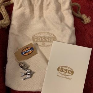 NEW Fossil Sparrow charm pendant